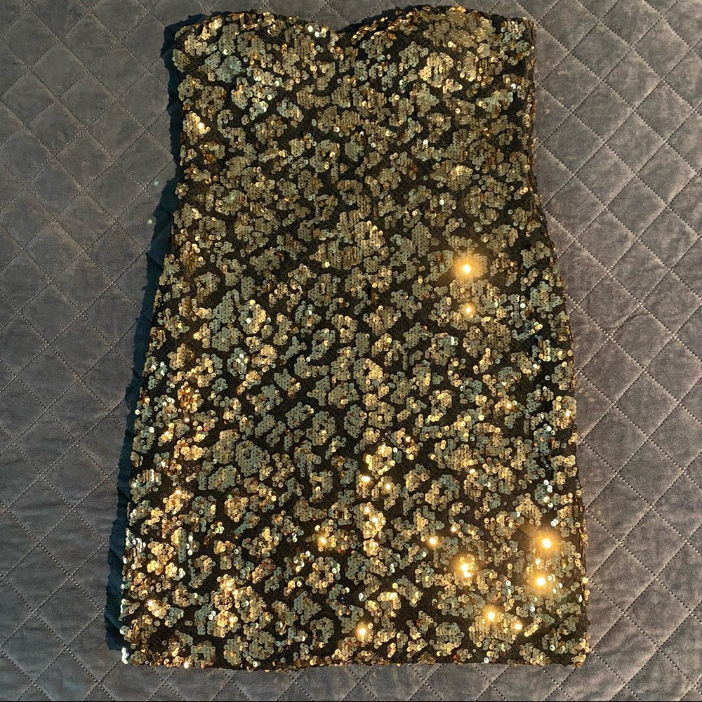 Sequin Gold & Black Dress
